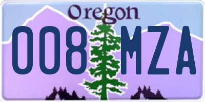 OR license plate 008MZA