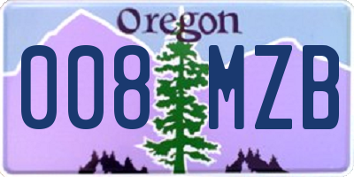 OR license plate 008MZB