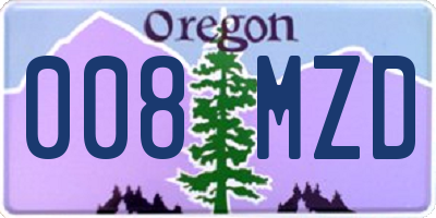 OR license plate 008MZD