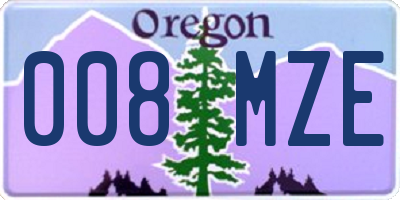 OR license plate 008MZE