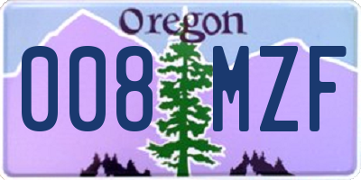 OR license plate 008MZF