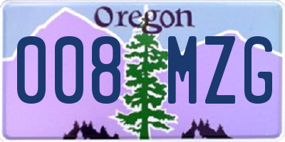 OR license plate 008MZG