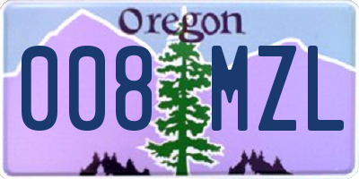 OR license plate 008MZL