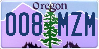OR license plate 008MZM