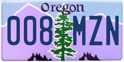 OR license plate 008MZN