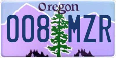 OR license plate 008MZR