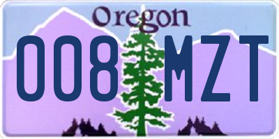 OR license plate 008MZT