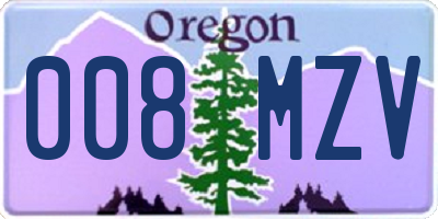 OR license plate 008MZV