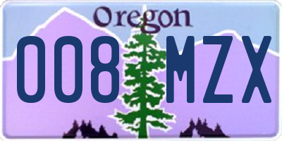 OR license plate 008MZX