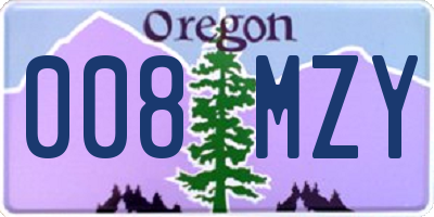 OR license plate 008MZY