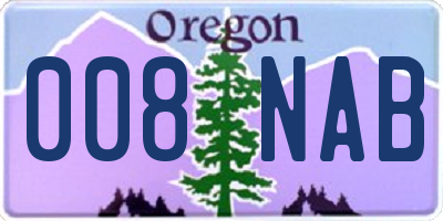 OR license plate 008NAB