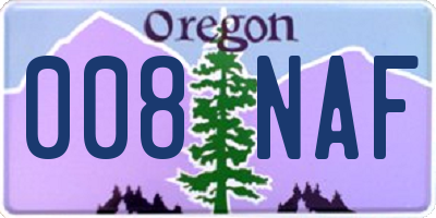 OR license plate 008NAF
