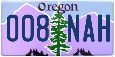 OR license plate 008NAH