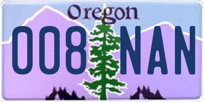 OR license plate 008NAN