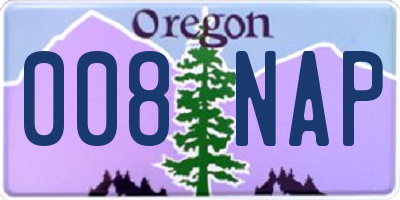 OR license plate 008NAP