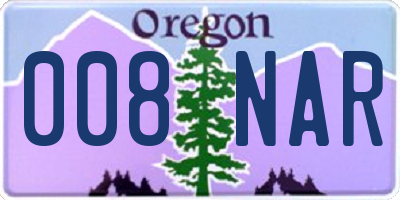 OR license plate 008NAR