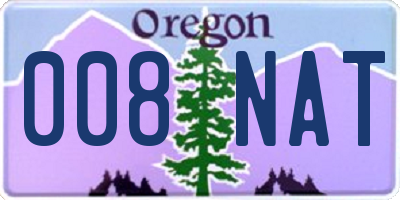 OR license plate 008NAT