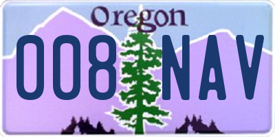OR license plate 008NAV