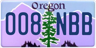 OR license plate 008NBB
