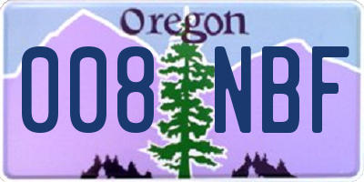 OR license plate 008NBF