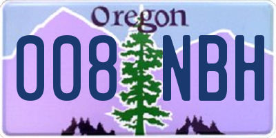 OR license plate 008NBH