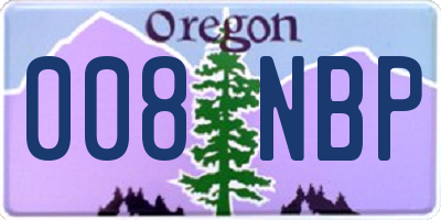 OR license plate 008NBP