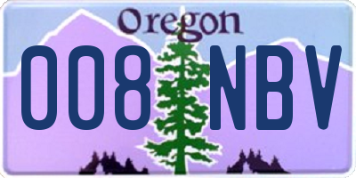 OR license plate 008NBV