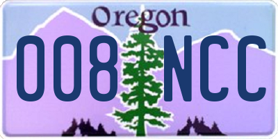 OR license plate 008NCC