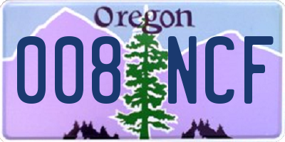 OR license plate 008NCF