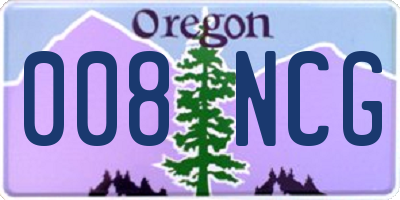 OR license plate 008NCG