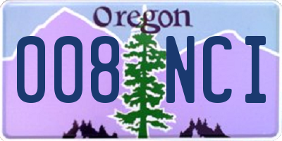 OR license plate 008NCI