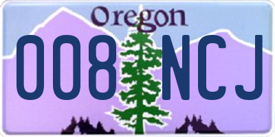 OR license plate 008NCJ