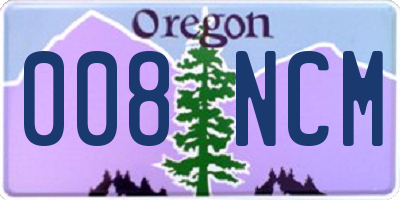OR license plate 008NCM