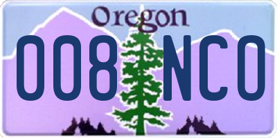 OR license plate 008NCO