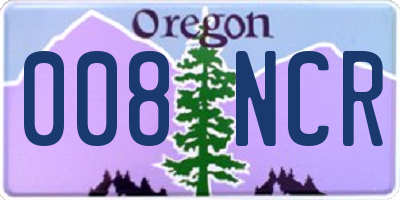 OR license plate 008NCR