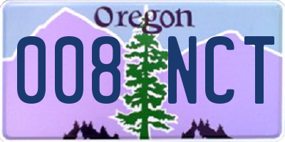 OR license plate 008NCT