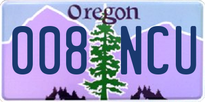 OR license plate 008NCU