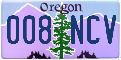 OR license plate 008NCV
