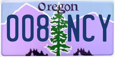 OR license plate 008NCY