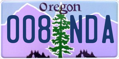 OR license plate 008NDA