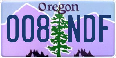 OR license plate 008NDF