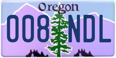 OR license plate 008NDL