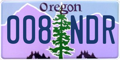 OR license plate 008NDR
