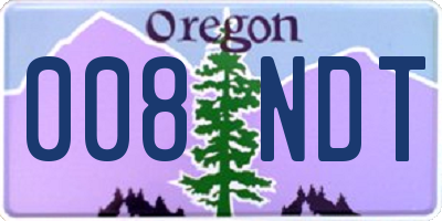OR license plate 008NDT