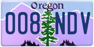 OR license plate 008NDV