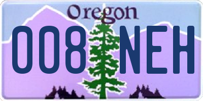 OR license plate 008NEH