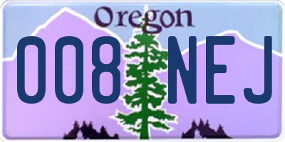 OR license plate 008NEJ