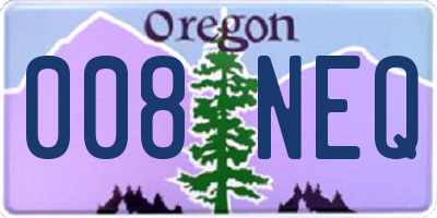 OR license plate 008NEQ
