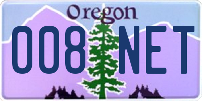 OR license plate 008NET