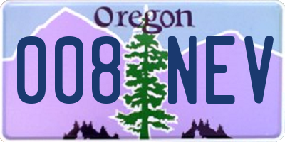 OR license plate 008NEV